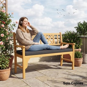 Outsunny Pernă pentru Bancă de Grădină de 2 Locuri pentru Exterior cu Husă Detașabilă UPF 30+ Impermeabilă 110x46x6,5 cm Gri Închis | Aosom Romania