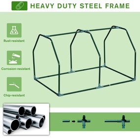 Mini Seră Outsunny pentru grădină și balcon din plastic PE și oțel cu închidere cu fermoar, 99x71x60 cm, de culoare alb transparent | Aosom Romania