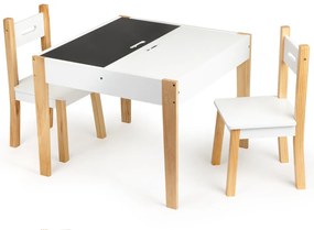 Masă multifuncțională cu 2 scaune și tablă cu cretă