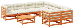 3299371 vidaXL Set mobilier de grădină cu perne, 9 piese, lemn masiv de pin