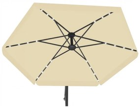 JAKS Umbrelă de grădină bej LED