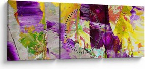 Tablou cu abstracție - pictura (cu ceas) (90x30 cm)