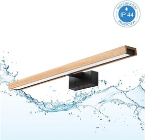 Brilagi - Iluminare LED pentru oglindă de baie 3în1 WOODY MIRROR LED/12W/230V IP44 negru/stejar