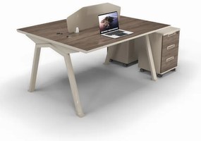 Birou operational , statie de lucru cu 2 posturi si dulapuri integrate mobile ,design modern și elegant ,calitate premium , dimensiuni 1400*1200*750