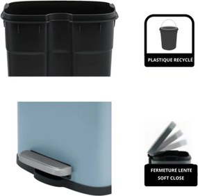 Coș de gunoi albastru deschis cu pedală din oțel 5 l Akira – Spirella