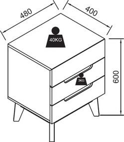 Noptieră SINIRA albă