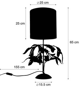 Lampă de masă vintage auriu antic cu abajur verde - Linden