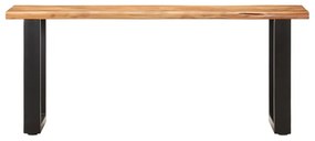 Banca margini naturale, 110 cm, lemn masiv de acacia si otel 110 cm