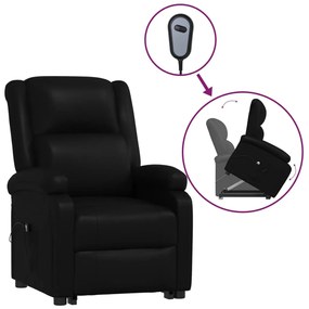 3110864 vidaXL Fotoliu cu ridicare, negru, piele ecologică