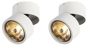 Set de 2 spoturi albe rotunde reglabile - Go Nine