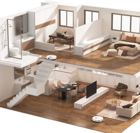 Robot aspirator Roborock Q Revo Max V, 7000Pa, 180 min, 300 m², Dry/Mocro, Wi-Fi, PreciSense® LiDAR + Reactive AI, Asistent vocal, Alb