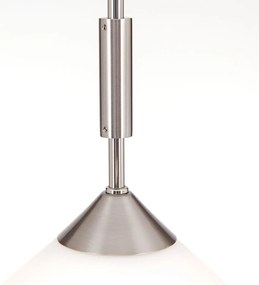 Lustra, Pendul realizat manual ARTDESIGN 30cm, crom satinat/ alb opac
