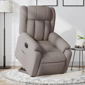 vidaXL Fotoliu electric rabatabil cu ridicare, gri taupe, textil