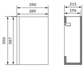 Dulap baie suspendat Cersanit Moduo 40 pentru lavoar, antracit mat, montat Antracit mat