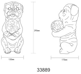 Globo 33889 - Decorațiune solară LED 0,02W/3V IP44, model câine