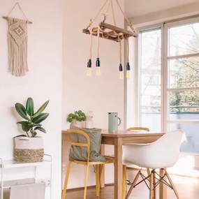 Lustră suspendată pe cablu EREBOS, 4 x E27, max. 40 W, 230 V, maro