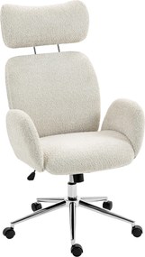 HOMCOM Scaun birou ergonomic, fotoliu de birou pivotant, înălțime reglabilă, tetieră reglabilă, funcție înclinare, gri | Aosom Romania