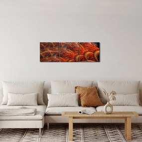 Tablou - Pene de imitație abstractă (cu ceas) (90x30 cm)