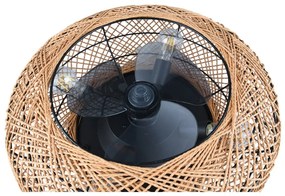 Plafonieră maro cu control prin telecomandă, cu ventilator Lillesand – Trio