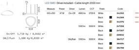 Lustra LED suspendata design circular Gemini sp d061 on-off 2700k negru