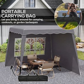 Outsunny Cort Pliant Pop-up 2,89x2,89m Pavilon de Grădină cu Pereți Laterali, Înălțime Reglabilă, Protecție UV50+, Gri | Aosom Romania