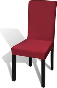 vidaXL Huse de scaun elastice drepte, 6 buc., roșu bordo