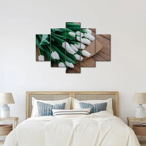 Tablou cu buchet de lalele albe (150x105 cm)