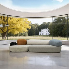 Canapea semirotunda dumonde cu șezut confortabil din spumă HR Ambra 390x150 cm