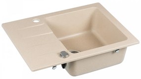 Chiuvetă din granit Coast 25 cu o cuvă, tip picurare, bej