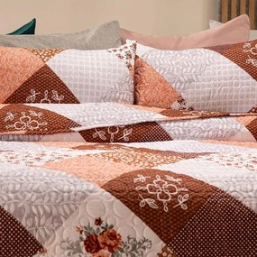 decoDoma Cuvertură de pat VINTAGE ROSE maro pat dublu