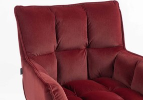 HR560K Scaun Catifea Bordo Merlot cu Bază Neagră
