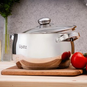 Set oale Oliver Voltz OV51210G8B, 8 piese, Fund multistrat, Inductie, Otel inoxidabil, Argintiu