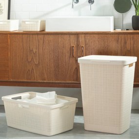 Curver Coș pentru rufe murdare Jute 58 l, bej
