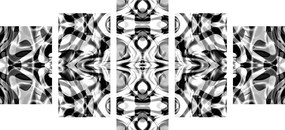 Tablou 5-piese abstractizare în design alb-negru