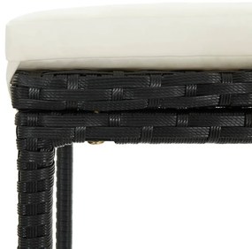 Set mobilier bar de gradina cu perne, 9 piese, negru, poliratan Negru, Lungime masa 140.5 cm, 9, Da