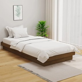 819895 vidaXL Cadru de pat, maro miere, 90x200 cm, lemn masiv de pin