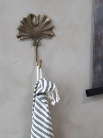 Cuier auriu, din alama, cu agatatoare, model frunza, Amour