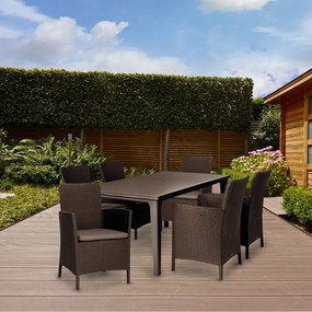 Set de mobilier de grădină Futura 6+1 maro