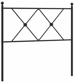 376530 vidaXL Tăblie de pat metalică, negru, 90 cm