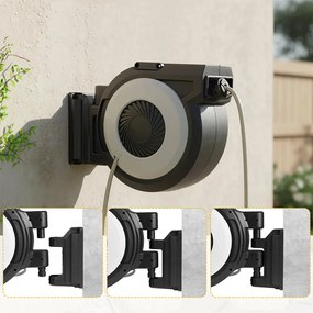 Furtun de grădină montat pe perete, retractabil