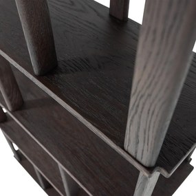 Bibliotecă maro închis din lemn de stejar 90x186x30 cm Riss – WOOOD