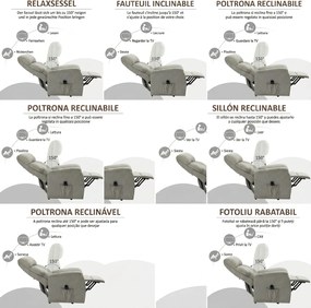 HOMCOM Fotoliu cu Ridicare Electrică și Rabatabil la 150° cu Telecomandă și Suport pentru Picioare, 75x93x110 cm, Gri | Aosom Romania