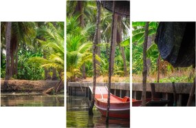 Tablou - Nava din lemn în canal , Thailand (90x60 cm)