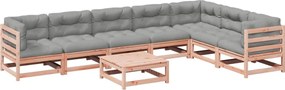 vidaXL Set canapele grădină cu perne, 8 piese, lemn masiv brad douglas