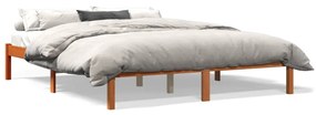 844860 vidaXL Cadru de pat, maro ceruit, 150x200 cm, lemn masiv de pin