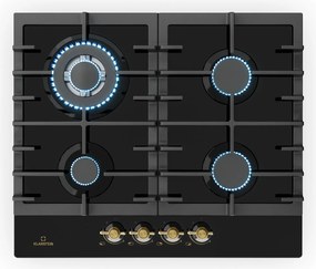 Klarstein Victoria 4 Zonen, plită pe gaz, 4 arzătoare, sticlă ceramică, negru