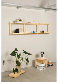 Bibliotecă de perete în culoare naturală din lemn de pin 192x47,5 cm Groove – Karup Design