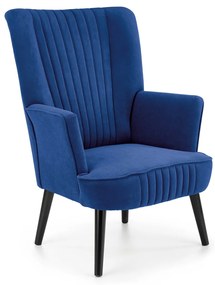 Fotoliu tapitat Delgado velvet bleumarin – H100 cm