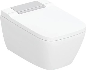 Vas wc suspendat cu capac softclose si functie bideu Geberit AquaClean Sela Square crom