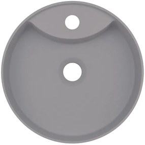 Deante CQS_SU4B — lavoar SILIA pentru blat, Ø 36 cm, granit/gri metalizat, cu orificiu